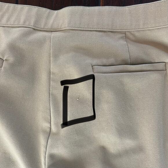 Coldwater Creek Khaki Pants size 14 Wide leg Relaxed fit three flaws Classic - Picture 8 of 10